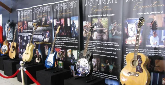 photo  onze guitares ayant appartenues à johnny hallyday sont présentées  &copy;  ouest-france 