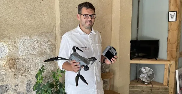 photo  la ferté-bernard, 5 septembre 2023. depuis le 22 juin 2023, kévin vaillant dispose de son diplôme de drone professionnel.  &copy;  le maine libre 