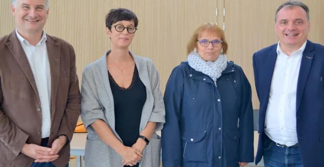 photo  nouveau président de l’association, sébastien guerts (à droite) a été accueilli par édouard petit, armelle grenet et marie-claude talineau.  &copy;  le maine libre 