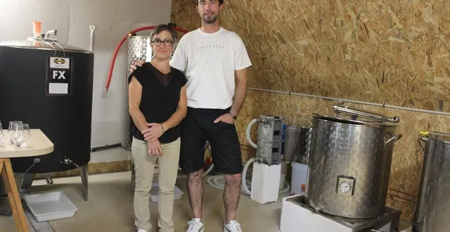 photo  mélanie barbault et nicolas lebreton commercialisent leurs bières depuis le mois de juillet.  &copy;  le maine libre 