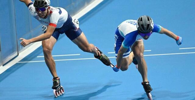 photo jung cheol-won (à droite) lors des jeux asiatiques 2023 © photo : afp