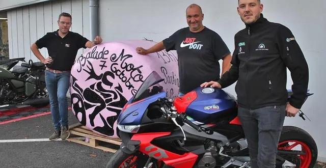 photo  vincent picard, mickaël monsimier et clément rochais sont à l’initiative de la balade motos pour octobre rose.  &copy;  ouest-france 