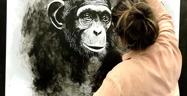 photo  manon artem créera trois peintures en direct devant les visiteurs pendant les 6x4 heures de la peinture et des arts d’aigné.  &copy;  manon artem 