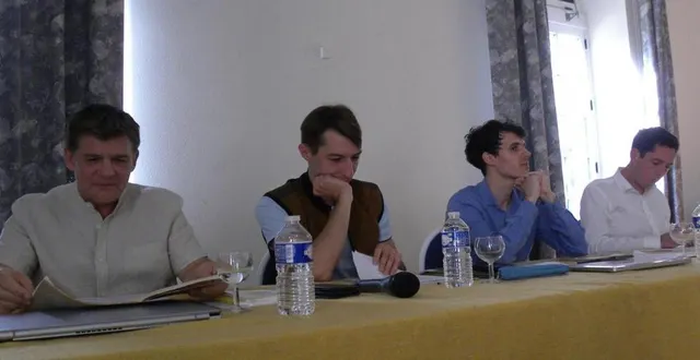 photo  les conférenciers emmanuel blondel, camille leroux, maxence bonin et anthony dekhil, lors des journées alain, samedi.  &copy;  ouest-france 