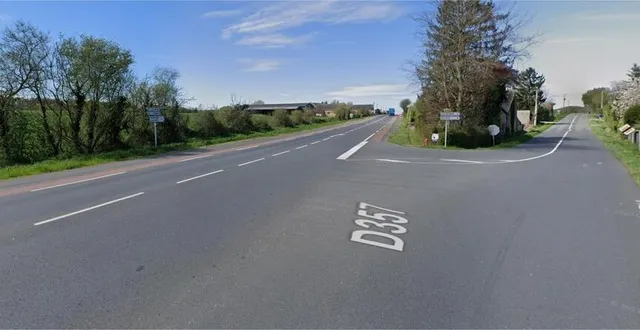 photo  le département de la sarthe va créer un giratoire à l’intersection de la rd357 (route de laval) et de la rd28, entre trangé et chaufour-notre-dame.  &copy;  capture écran google street view 