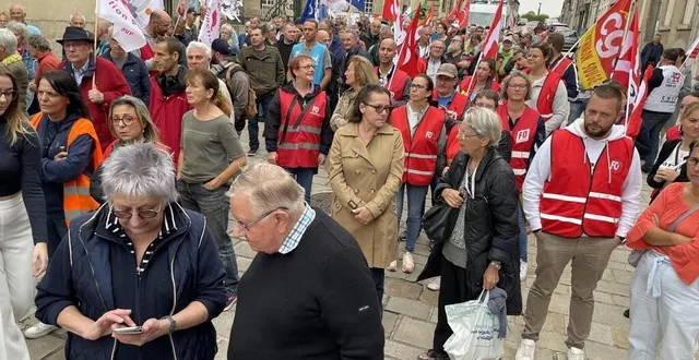photo  environ 280 personnes ont participé à la manifestation organisée par l’intersyndicale ornaise, vendredi 13 octobre 2023 à alençon.  &copy;  ouest-france 