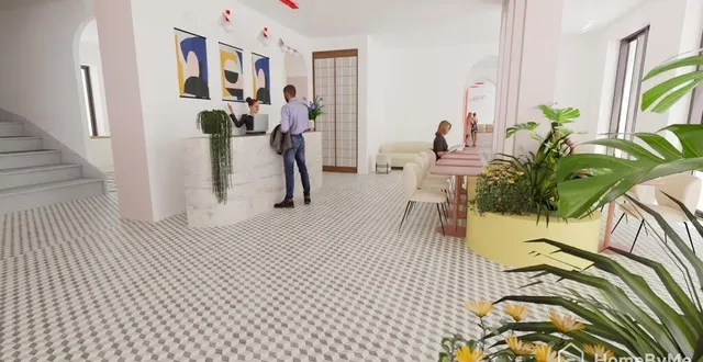 photo  le hall d’accueil de l’hôtel et du café cœur, lumineux et stylisé.  &copy;  studio conquérant 