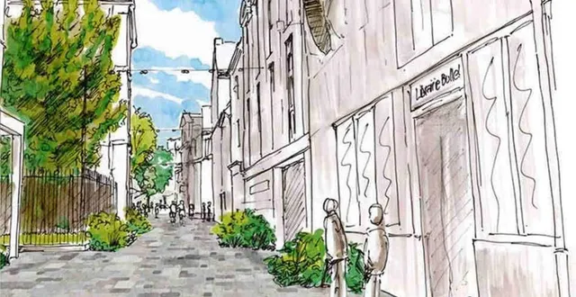 photo  le sol de la rue de la barillerie (ici vue dos à la place de l’éperon) va être entièrement refait. cette rue passera en sens unique sur toute sa longueur, en direction de la place de l’éperon.  &copy;  le mans métropole 