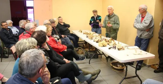 photo  après la sortie, andré février a identifié les espèces comestibles ou non et rappler quelques conseils essentiels.  &copy;  le maine libre 