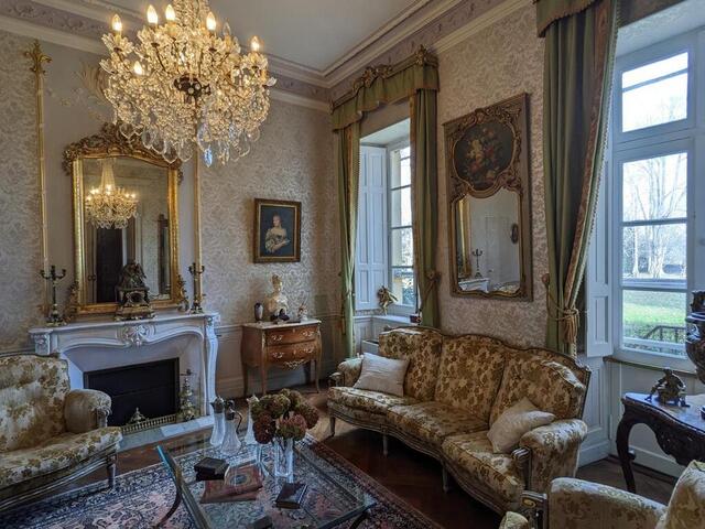 Entièrement rénové, le château arbore une décoration à la gloire de la monarchie française. Denniel Immobilier photo entièrement rénové, le château arbore une décoration à la gloire de la monarchie française. © denniel immobilier