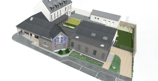 photo  le futur pôle paroissial : en clair, le bâti actuel et en grisé, les prochaines constructions.  &copy;  atelier jsa 