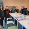 photo  de gauche à droite : aurélie jouin, chargée de mission ; sophie lemaître, chargée de communication ; élisabeth moussay, vice-présidente, et emmanuel franco, président de la communauté de communes du val de sarthe. 