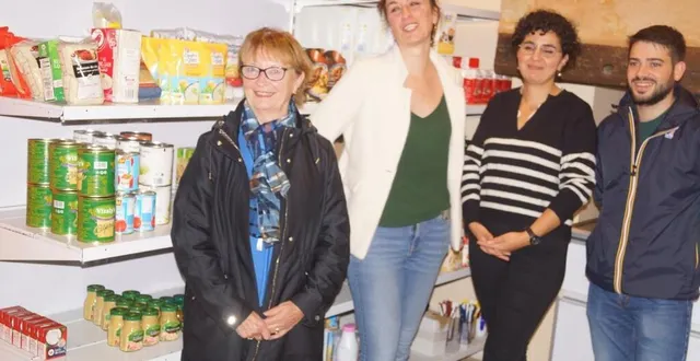 photo  de gauche à droite : annick gosnet, présidente de la mdp ; pauline rémond, chargée de mission ; lisa panche-duperray, responsable du pôle famille et vie sociale, et andréas chryssopoulos-boudet, adjoint de direction la mdp dans les locaux de l’épicerie solidaire la grange.  &copy;  ouest-france 
