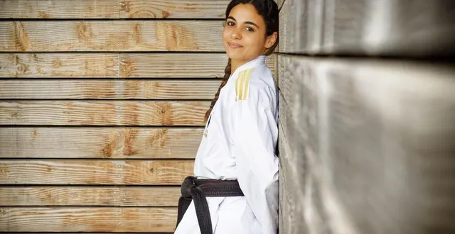 photo  la multi-championne sarthoise de karaté, leïla heurtault, coanimera avec emmanuel coudreuse, instructeur au samouraï 2000, au mans, des stages de self-défense gratuits et ouverts à tous, au lude, à moncé-en-belin, loué et au mans, ces samedi 25 et dimanche 26 novembre 2023.  &copy;  dominique breugnot 