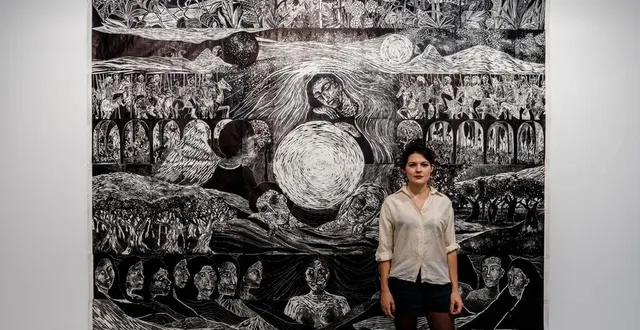 photo  la graveuse camille oarda sera l’une des quatre artistes mise à l’honneur lors du 35e salon d’automne des arts plastiques saboliens (sarthe).  &copy;  mircea oarda 