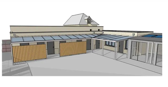 photo  voici à quoi ressemblera la nouvelle base de canoë-kayak dont les travaux ont commencé début novembre 2023.  &copy;  mairie de sablé-sur-sarthe 