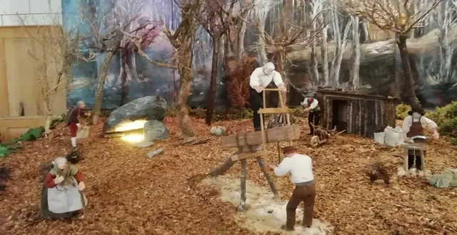 photo  les santons illustrent les vieux métiers. 