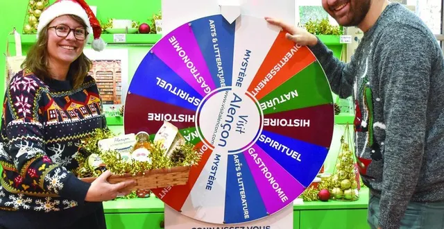 photo  l’office de tourisme de la communauté urbaine d’alençon fait gagner des cadeaux tous les jeudis de décembre avec la roue à question.  &copy;  office de tourisme de la cua 