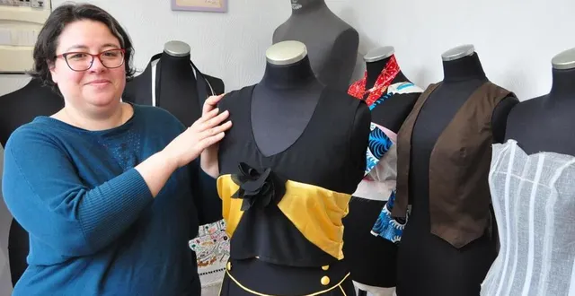 photo  céline hardouin a quitté le secteur de la santé et son ancien métier d’infirmière pour devenir couturière et modéliste. elle vient d’ouvrir son atelier à bazouges – cré.  &copy;  le maine libre 