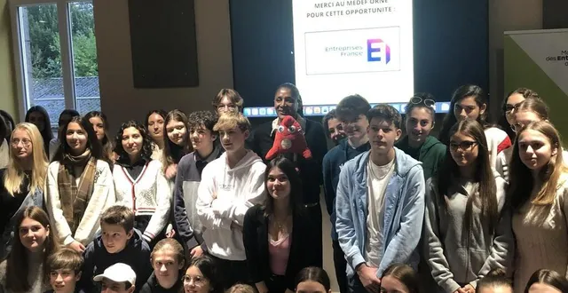 photo  la triple championne olympique marie-josé perec a rencontré les élèves de saint-thomas d’aquin.  &copy;  ouest-france 