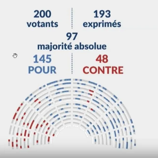 photo le résultat du vote à l’assemblée nationale.  ©  co