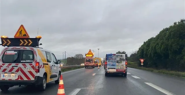 photo  un accident s’est produit sur la rn12 à hauteur de coëtmieux, ce jeudi 7 décembre 2023, vers 8 h 45.  &copy;  ouest-france 