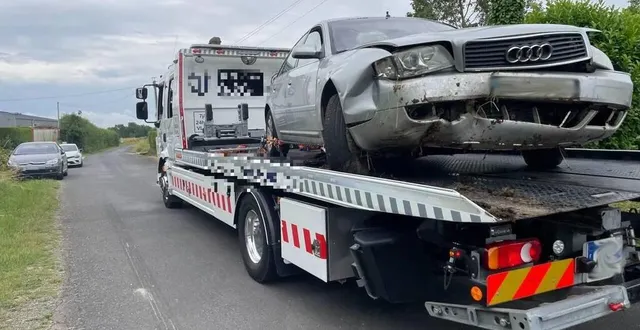 photo  à bord de son audi, l’homme avait foncé au bout d’une route qui n’existe plus, à lonrai.  &copy;  archives ouest-france 
