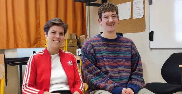 photo  louise kevalla et bertrand cauchois ont animé les ateliers théâtre auprès de 110 élèves des classes de 5e du collège camille-claudel.  &copy;  ouest-france 