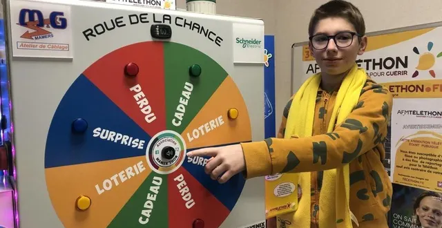 photo  le jeune tméo, 13 ans, est attendu sur le plateau télé du téléthon avec sa roue de la chance.  &copy;  photo le maine libre 