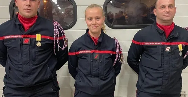 photo  de gauche à droite, le caporal-chef florian betton, la première classe suzon maillet, et le sergent-chef guillaume charpentier.  &copy;  le maine libre 