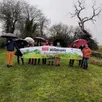 photo  nouvellement créée, l’association orée de bercé bélinois environnement s’est réunie, samedi 9 décembre 2023, zone du cruchet à écommoy pour dénoncer le projet de plateforme logistique sur le site. 