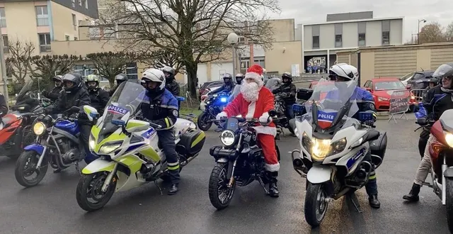 photo  une vingtaine de motards de l’association orne to be ride ou de la police nationale ont accompagné le père noël dans sa distribution de cadeaux à l’hôpital d’alençon.  &copy;  ouest-france 