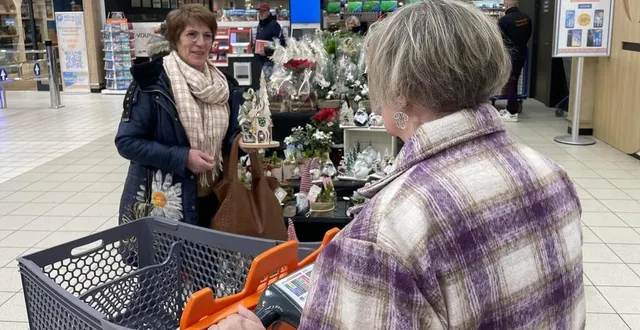 photo  aide à domicile, basée à la ferté-macé (orne), marie-judith bentinho aide juliette, 73 ans, à faire ses courses.  &copy;  ouest-france 
