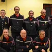 photo les sapeurs-pompiers volontaires, en compagnie du maire jean-louis lemaitre.