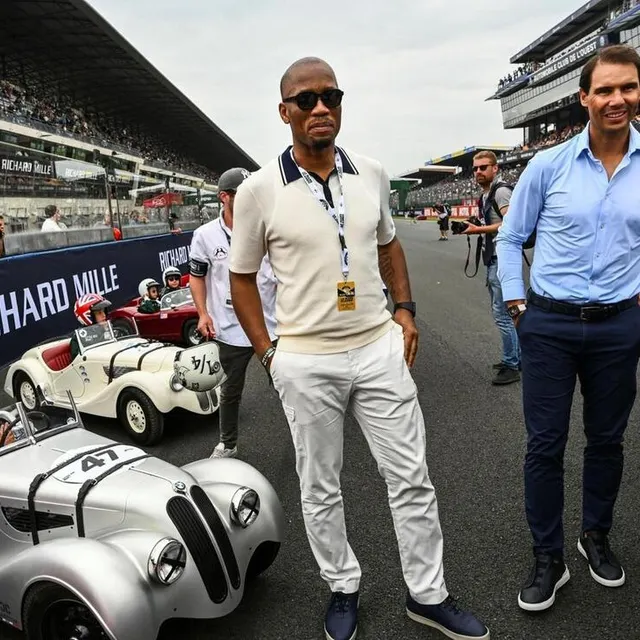 photo didier drogba et rafael nadal en guest-star au mans classic.  ©  archives le maine libre – denis lambert