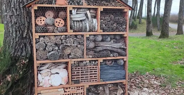 photo  l’hôtel à insectes a pris place à l’entrée du parc de la pentière.  &copy;  co 