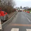 photo route de coulaines, les travaux sur la chaussée sont bien avancés.