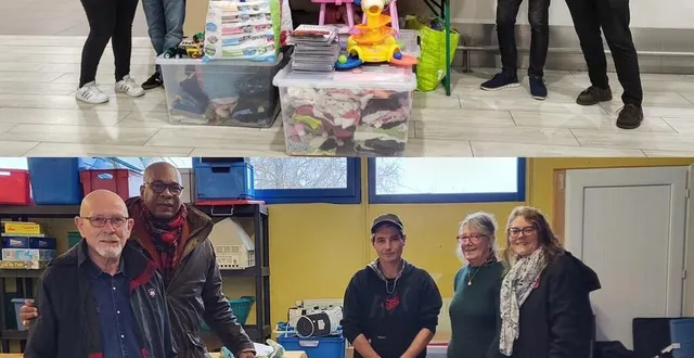 photo  les membres de l’association voivres solidaire lors de la bourse aux jouets puis lors de la donation   &copy;  sabrina fimiez 