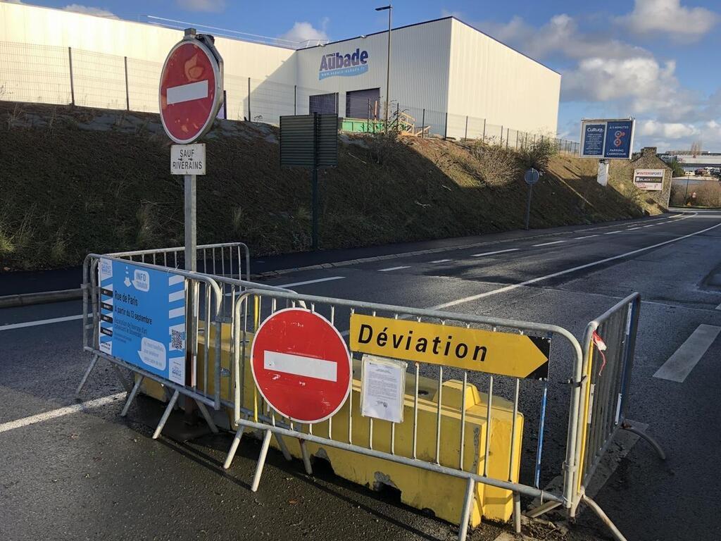 Effondrement sous la route entre Saint Brieuc et Langueux les