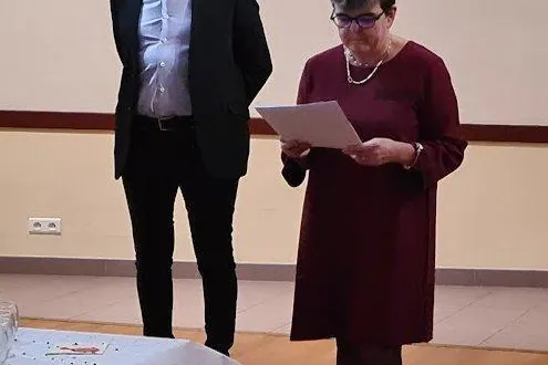 photo  adrien denis, maire de noyant-villages, et nathalie boutruche, maire déléguée de chigné.  &copy;  co 