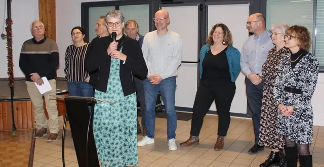 photo  la maire, florence février, lors de la cérémonie des vœux, organisée vendredi, à la salle de l’audonienne.  &copy;  ouest-france 