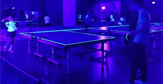 photo  le dark ping a beaucoup plu aux adhérents du club de tennis de table vendredi soir à la salle de la massonnière.  &copy;  le maine libre 