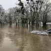 photo  comme lors de la crue du 4 janvier, le parc à chiens est envahi par l’orne ce jeudi 18 janvier. 