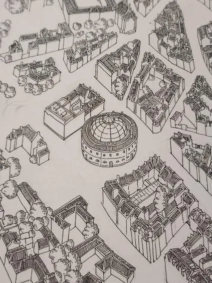 photo la halle au blé sur la carte d’alençon par pablo raison.  ©  pablo raison