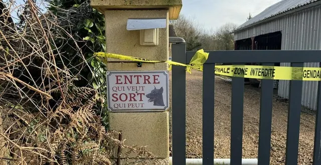 photo  la pancarte située sur le portail de l’entrée fait froid dans le dos, à l’aune du drame qui s’est joué dans la propriété.  &copy;  ouest-france 