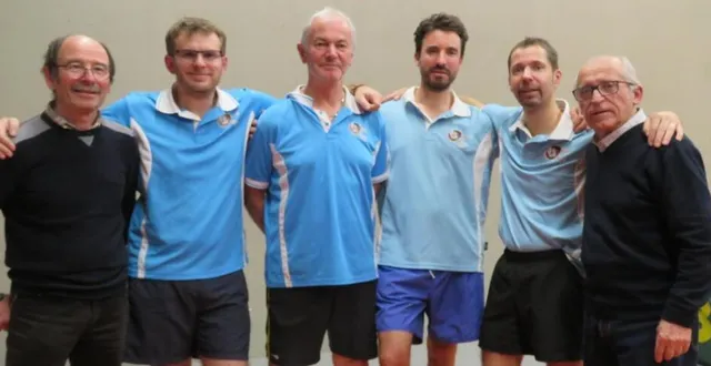 photo  de gauche à droite : christian durfort, responsable de l’aslc (association sports loisirs culture) tennis de table de trangé, yoan, jean-louis, aurélien, dominique et michel, présents le 19 janvier pour le match retour en d1 contre l’équipe de parigné-l’évêque.  &copy;  le maine libre 