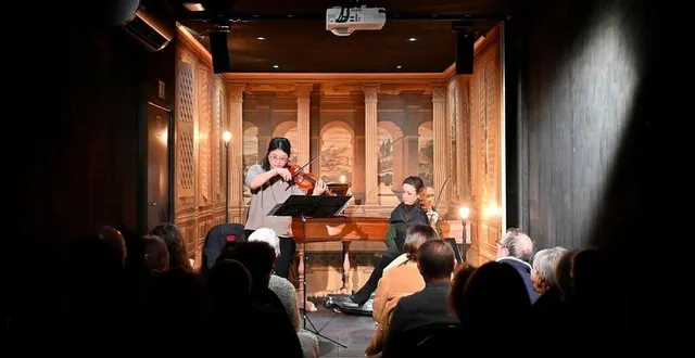 photo  le concert itinérant de l’ensemble masques, avec minori deguchi, mélisande corriveau et olivier fortin, fait partie des animations du festival ma région virtuose. ici, à paimboeuf (loire-atlantique).  &copy;  jérôme fouquet / ouest-france 