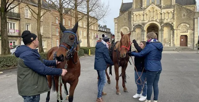 photo  l’équipe de patrice toutain, entraîneur à vire (calvados) a organisé les baptêmes de sulky, ce samedi 27 janvier 2024 à flers (orne).  &copy;  ouest-france 