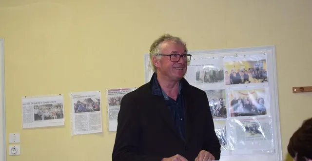 photo  didier chevallier, maire de la commune déléguée de vergonnes (maine-et-loire), a orchestré la cérémonie des vœux, vendredi 26 janvier 2024.  &copy;  ouest-france 