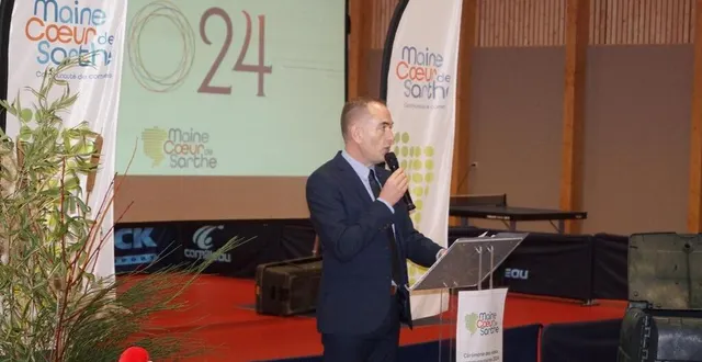 photo  le jeudi 25 janvier 2024, david chollet a présenté les vœux de la communauté de communes maine cœur de sarthe.  &copy;  ouest-france 